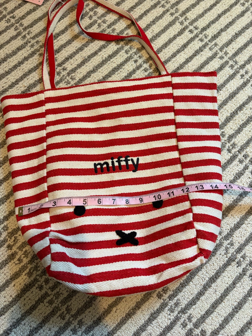 NWT Miffy Red and White Striped Tote Bag - Picture 6 of 7